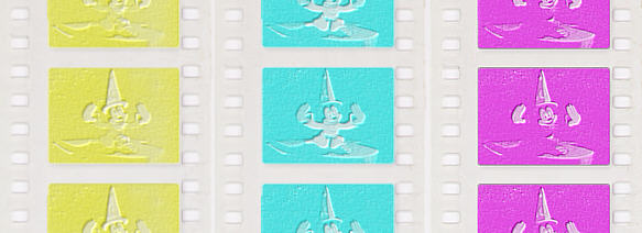 Matrix films with dyes applied.