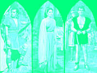 red record with blue-green dye