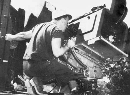 Writer, Producer, Director Arch Obler lines up a 3-D shot in BWANA DEVIL